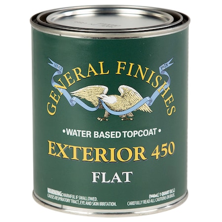 General Finishes 1 Qt Clear Exterior 450 Topcoat Water-Based Topcoat, Flat QXF